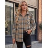 Zeagoo Womens Flannel Shirts Long Sleeve Button Down Casual Fall Plaid Top(17-khaki-gz991)