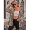 Zeagoo Womens Flannel Shirts Long Sleeve Button Down Casual Fall Plaid Top(17-khaki-gz991)