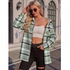 Zeagoo Womens Flannel Shirts Long Sleeve Button Down Casual Fall Plaid Top(18-green Gw297)