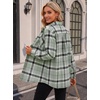 Zeagoo Womens Flannel Shirts Long Sleeve Button Down Casual Fall Plaid Top(18-green Gw297)