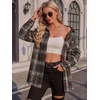 Zeagoo Womens Flannel Shirts Long Sleeve Button Down Casual Fall Plaid Top(19-brown Gw542)