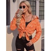 Zeagoo Womens Flannel Shirts Long Sleeve Button Down Casual Fall Plaid Top(20-orange Gw689)
