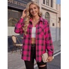 Zeagoo Womens Flannel Shirts Long Sleeve Button Down Casual Fall Plaid Top(3-pink Gw715)