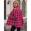 Zeagoo Womens Flannel Shirts Long Sleeve Button Down Casual Fall Plaid Top(3-pink Gw715)