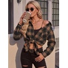 Zeagoo Womens Flannel Shirts Long Sleeve Button Down Casual Fall Plaid Top(5-khaki Gz803)