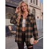 Zeagoo Womens Flannel Shirts Long Sleeve Button Down Casual Fall Plaid Top(5-khaki Gz803)