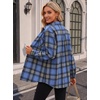 Zeagoo Womens Flannel Shirts Long Sleeve Button Down Casual Fall Plaid Top(8-blue Gz717)