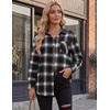 Zeagoo Womens Flannel Shirts Long Sleeve Button Down Casual Fall Plaid Top(9-black Gz564)