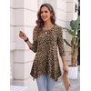 Zeagoo Womens Tops 3/4 Sleeve loose fit dressy Tunics Plus Size Boho Shirts(An136)