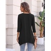 Zeagoo Womens Tops 3/4 Sleeve loose fit dressy Tunics Plus Size Boho Shirts(B)