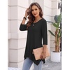 Zeagoo Womens Tops 3/4 Sleeve loose fit dressy Tunics Plus Size Boho Shirts(B)