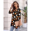 Zeagoo Womens Tops 3/4 Sleeve loose fit dressy Tunics Plus Size Boho Shirts(Black Pumpkin-ws116)