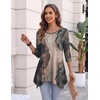 Zeagoo Womens Tops 3/4 Sleeve loose fit dressy Tunics Plus Size Boho Shirts(Cx278)