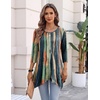 Zeagoo Womens Tops 3/4 Sleeve loose fit dressy Tunics Plus Size Boho Shirts(Cx289)