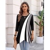 Zeagoo Womens Tops 3/4 Sleeve loose fit dressy Tunics Plus Size Boho Shirts(Jh540)