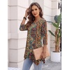 Zeagoo Womens Tops 3/4 Sleeve loose fit dressy Tunics Plus Size Boho Shirts(Mz721)