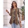 Zeagoo Womens Tops 3/4 Sleeve loose fit dressy Tunics Plus Size Boho Shirts(Mz721)