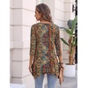 Zeagoo Womens Tops 3/4 Sleeve loose fit dressy Tunics Plus Size Boho Shirts(Mz721)