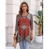 Zeagoo Womens Tops 3/4 Sleeve loose fit dressy Tunics Plus Size Boho Shirts(Mz870)