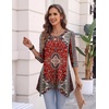 Zeagoo Womens Tops 3/4 Sleeve loose fit dressy Tunics Plus Size Boho Shirts(Mz870)