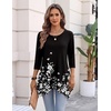 Zeagoo Womens Tops 3/4 Sleeve loose fit dressy Tunics Plus Size Boho Shirts(Sf231)