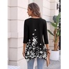 Zeagoo Womens Tops 3/4 Sleeve loose fit dressy Tunics Plus Size Boho Shirts(Sf231)