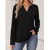 Zeagoo Womens Tops Long Sleeve V Neck Tee Shirts Cute Dressy Casual(B-black)