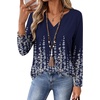 Zeagoo Womens Tops Long Sleeve V Neck Tee Shirts Cute Dressy Casual(Blue Flowers Sf388)