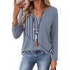 Zeagoo Womens Tops Long Sleeve V Neck Tee Shirts Cute Dressy Casual(Blue Stripes Tz480)