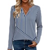 Zeagoo Womens Tops Long Sleeve V Neck Tee Shirts Cute Dressy Casual(Blue Stripes Tz480)