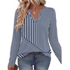 Zeagoo Womens Tops Long Sleeve V Neck Tee Shirts Cute Dressy Casual(Blue Stripes Tz480)