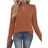 Zeagoo Womens Tops Long Sleeve V Neck Tee Shirts Cute Dressy Casual(B-maple)