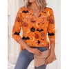 Zeagoo Womens Tops Long Sleeve V Neck Tee Shirts Cute Dressy Casual(Halloween Orange Pumpkins Ws85)