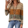 Zeagoo Womens Tops Long Sleeve V Neck Tee Shirts Cute Dressy Casual(Khaki Jh398)