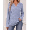Zeagoo Womens Tops Long Sleeve V Neck Tee Shirts Cute Dressy Casual(Light Blue Striped Tz273)