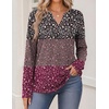 Zeagoo Womens Tops Long Sleeve V Neck Tee Shirts Cute Dressy Casual(Purple Floral Xh596)
