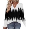 Zeagoo Womens Tops Long Sleeve V Neck Tee Shirts Cute Dressy Casual(White Black Jb204)