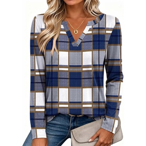 Zeagoo Womens Tops Long Sleeve V Neck Tee Shirts Cute Dressy Casual(Grey Gw597)