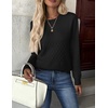 ZEAGOO Womens Sweaters Long Sleeve Tops Crew Neck Knit Pullover Sweaters Fall Fashion 2026 Dressy Casual Basic Clothes(A Black)
