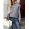 ZEAGOO Womens Sweaters Long Sleeve Tops Crew Neck Knit Pullover Sweaters Fall Fashion 2026 Dressy Casual Basic Clothes(A Grey)