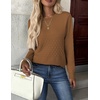 ZEAGOO Womens Sweaters Long Sleeve Tops Crew Neck Knit Pullover Sweaters Fall Fashion 2026 Dressy Casual Basic Clothes(A Light Brown)