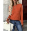 ZEAGOO Womens Sweaters Long Sleeve Tops Crew Neck Knit Pullover Sweaters Fall Fashion 2026 Dressy Casual Basic Clothes(A Orange)