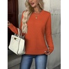 ZEAGOO Womens Sweaters Long Sleeve Tops Crew Neck Knit Pullover Sweaters Fall Fashion 2026 Dressy Casual Basic Clothes(A Orange)