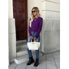 ZEAGOO Womens Sweaters Long Sleeve Tops Crew Neck Knit Pullover Sweaters Fall Fashion 2026 Dressy Casual Basic Clothes(A Purple)
