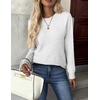 ZEAGOO Womens Sweaters Long Sleeve Tops Crew Neck Knit Pullover Sweaters Fall Fashion 2026 Dressy Casual Basic Clothes(A White)