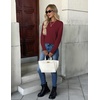 ZEAGOO Womens Sweaters Long Sleeve Tops Crew Neck Knit Pullover Sweaters Fall Fashion 2026 Dressy Casual Basic Clothes(A Wine Red)