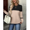 ZEAGOO Womens Sweaters Long Sleeve Tops Crew Neck Knit Pullover Sweaters Fall Fashion 2026 Dressy Casual Basic Clothes(Colorblock 724)