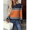 ZEAGOO Womens Sweaters Long Sleeve Tops Crew Neck Knit Pullover Sweaters Fall Fashion 2026 Dressy Casual Basic Clothes(Orange)