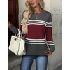 ZEAGOO Womens Sweaters Long Sleeve Tops Crew Neck Knit Pullover Sweaters Fall Fashion 2026 Dressy Casual Basic Clothes(Red Black)
