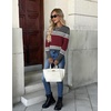ZEAGOO Womens Sweaters Long Sleeve Tops Crew Neck Knit Pullover Sweaters Fall Fashion 2026 Dressy Casual Basic Clothes(Red Black)